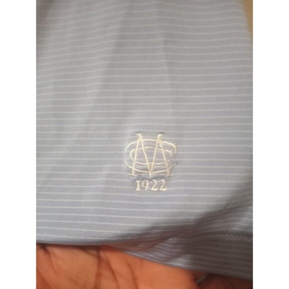 Peter Millar Polo Shirt Mens Large Blue Striped Summer Comfort Stretch 1922 Logo - Picture 7 of 14